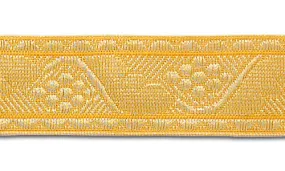 1 1/4" Gold & Yellow Brocade Ecclesiastical Ribbon