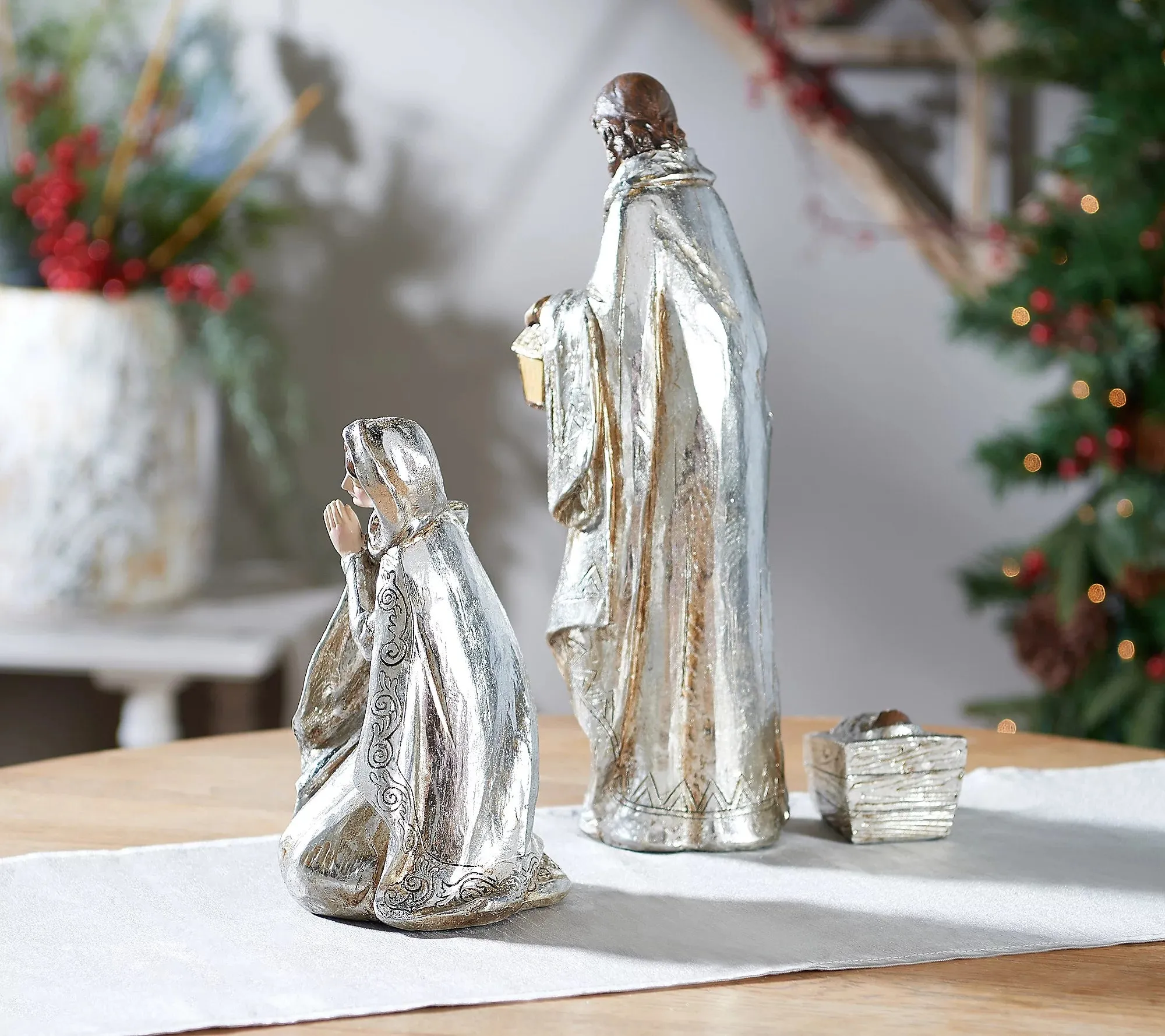 3-Piece Glistening Holy Family Set by Valerie