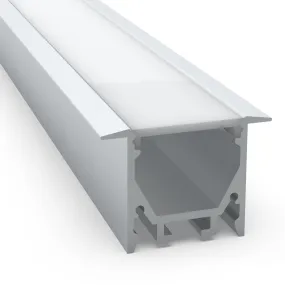 35mm X 25mm Aluminium In-Ceiling Led Profile Style 017 2000mm In Silver, Black Or White