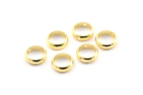 8mm Circle Connector, 25 Gold Lacquer Plated Brass Circle Ring Connector With 2 Holes, Findings (8x2.5mm) BS 1850