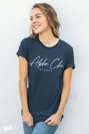 Alpha Chi Omega Alum Script Tee