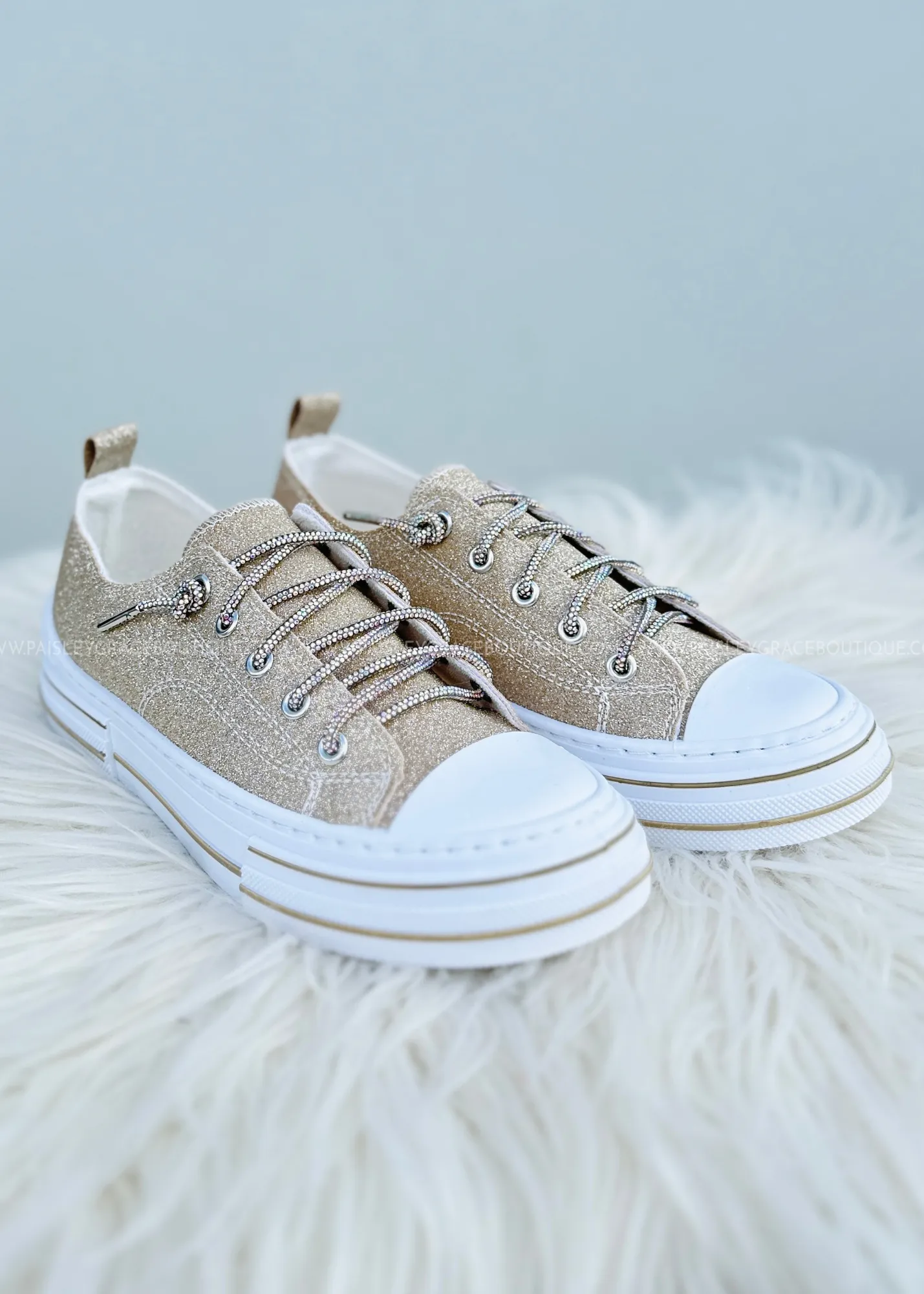 Aman Glitter Sneakers by Very G - Gold