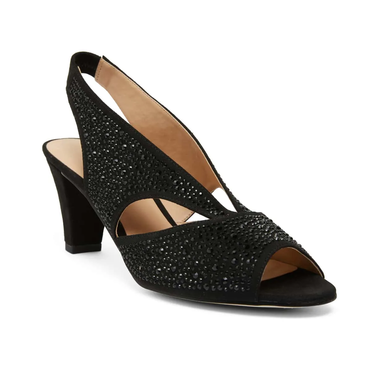 Angie Heel in Black Sparkle