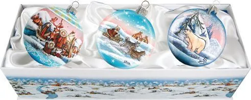 Arctic Glass Ornament Set of 3 by G. DeBrekht - Wildlife Holiday Décor - 73420-B3