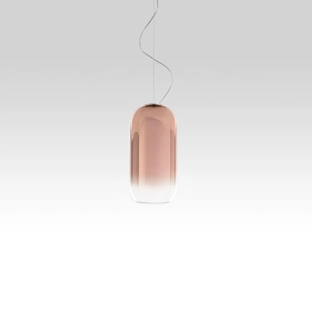 Artemide Gople Mini suspension lamp with silver structure