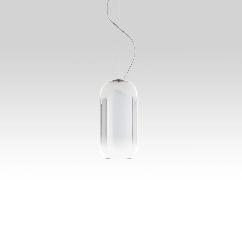 Artemide Gople Mini suspension lamp with silver structure