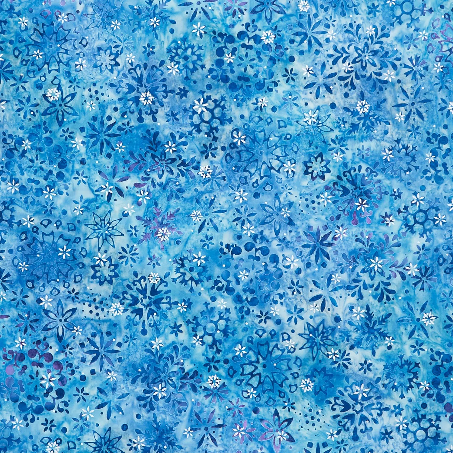 Artisan Batiks - Snowscape Snowflakes Hyacinth Metallic Yardage