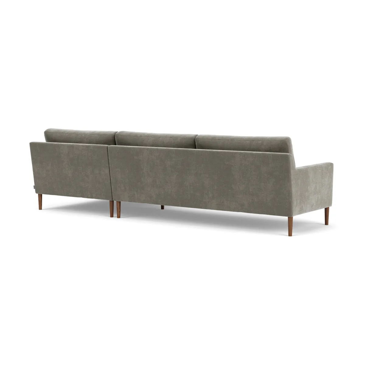 Astha Fabric Right Chaise Sofa (Walnut Natural, Grey Green)