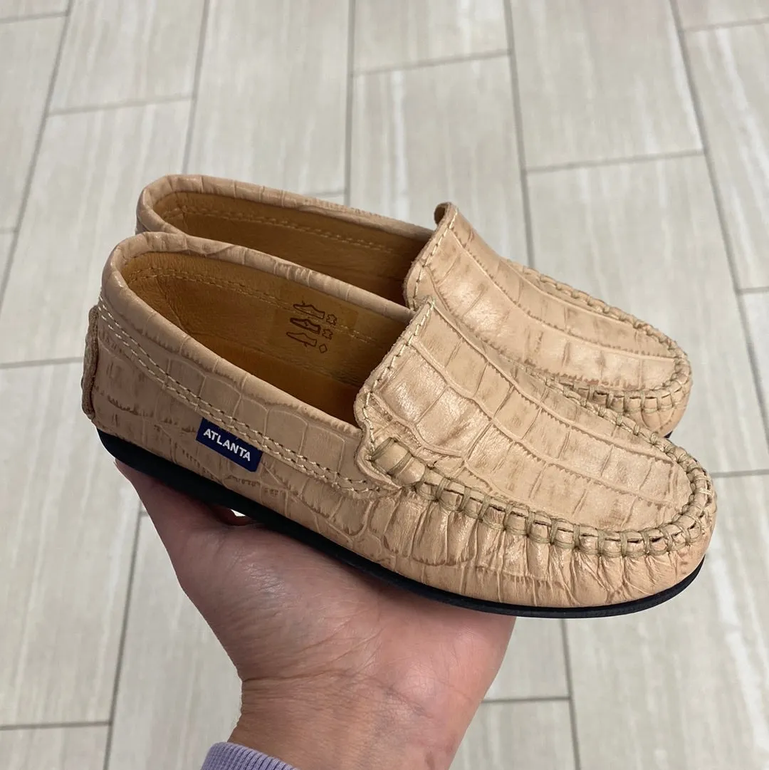 Atlanta Mocassin Tan Croc Loafer