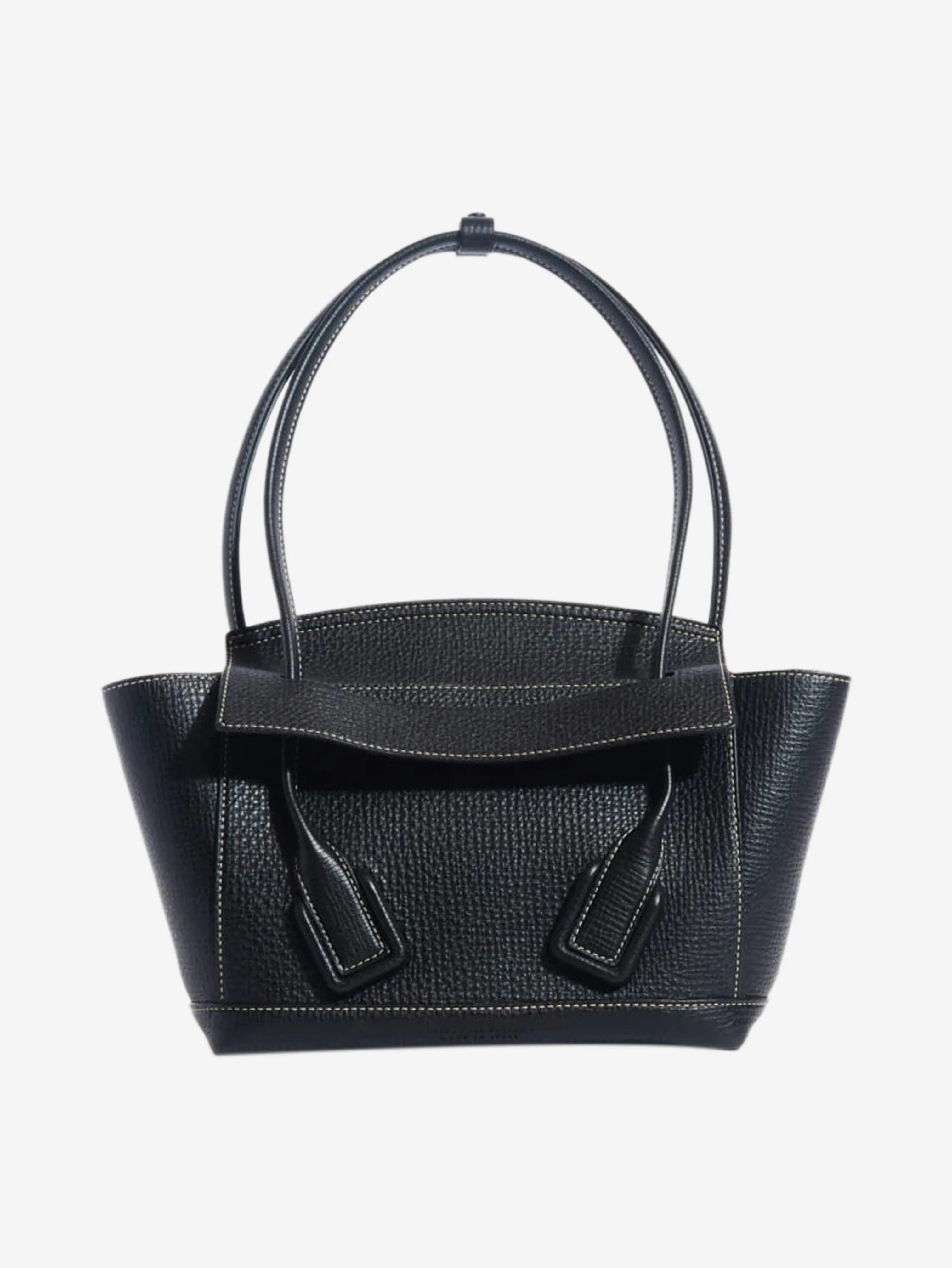 Black Arco black small leather tote bag