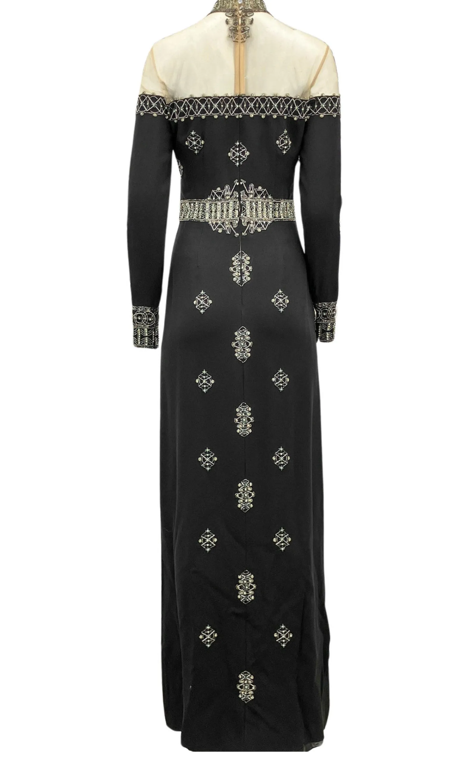 Black Beaded Silk Dress