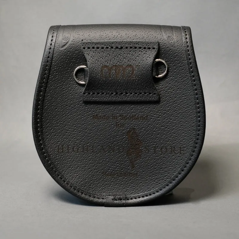 Black Leather Day Sporran with Embossing