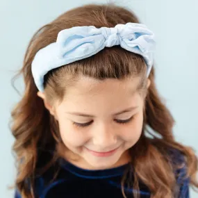 Bow Headband - Winter Blue Velvet