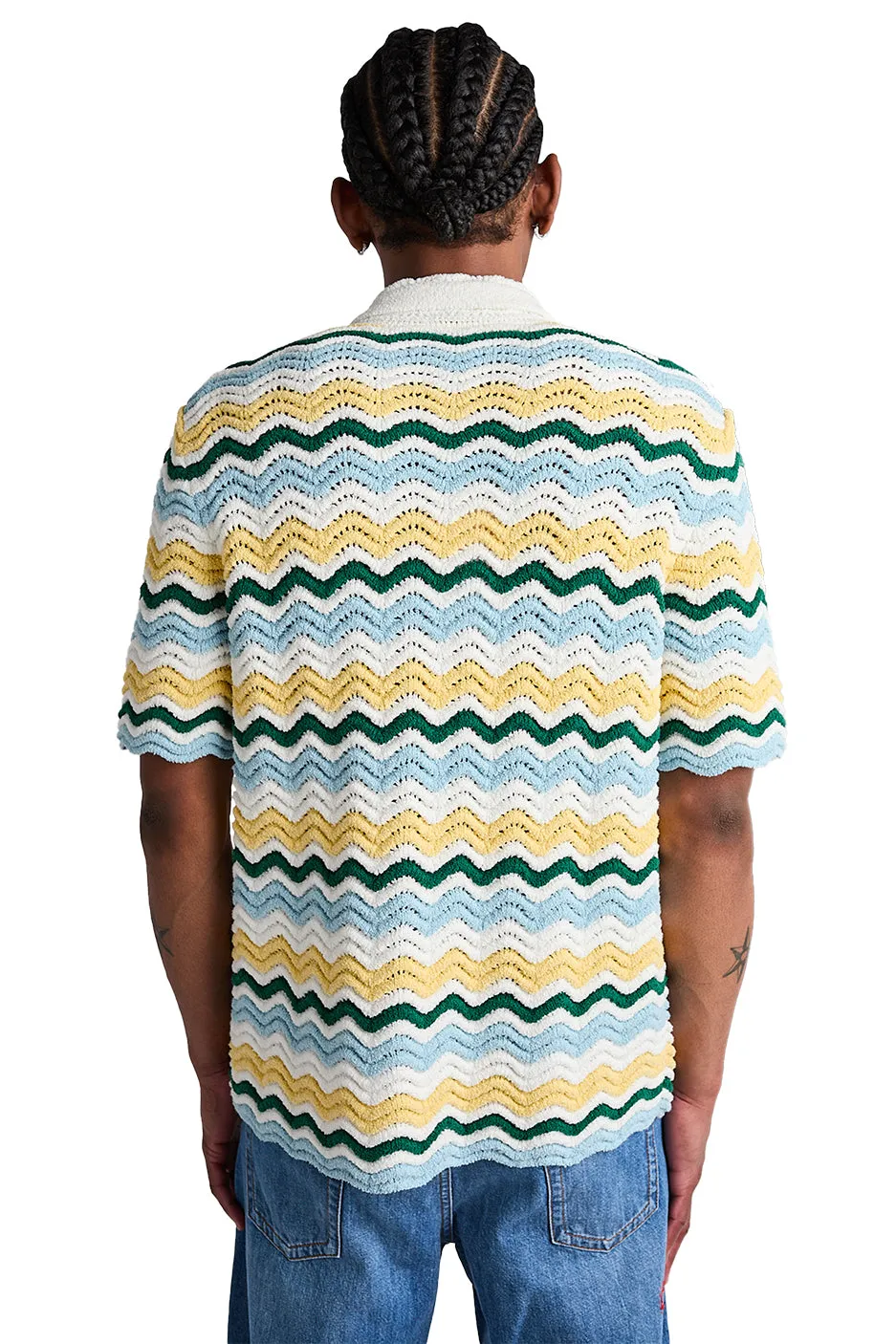 Casablanca Boucle Wave Shirt 'Yellow/Blue'