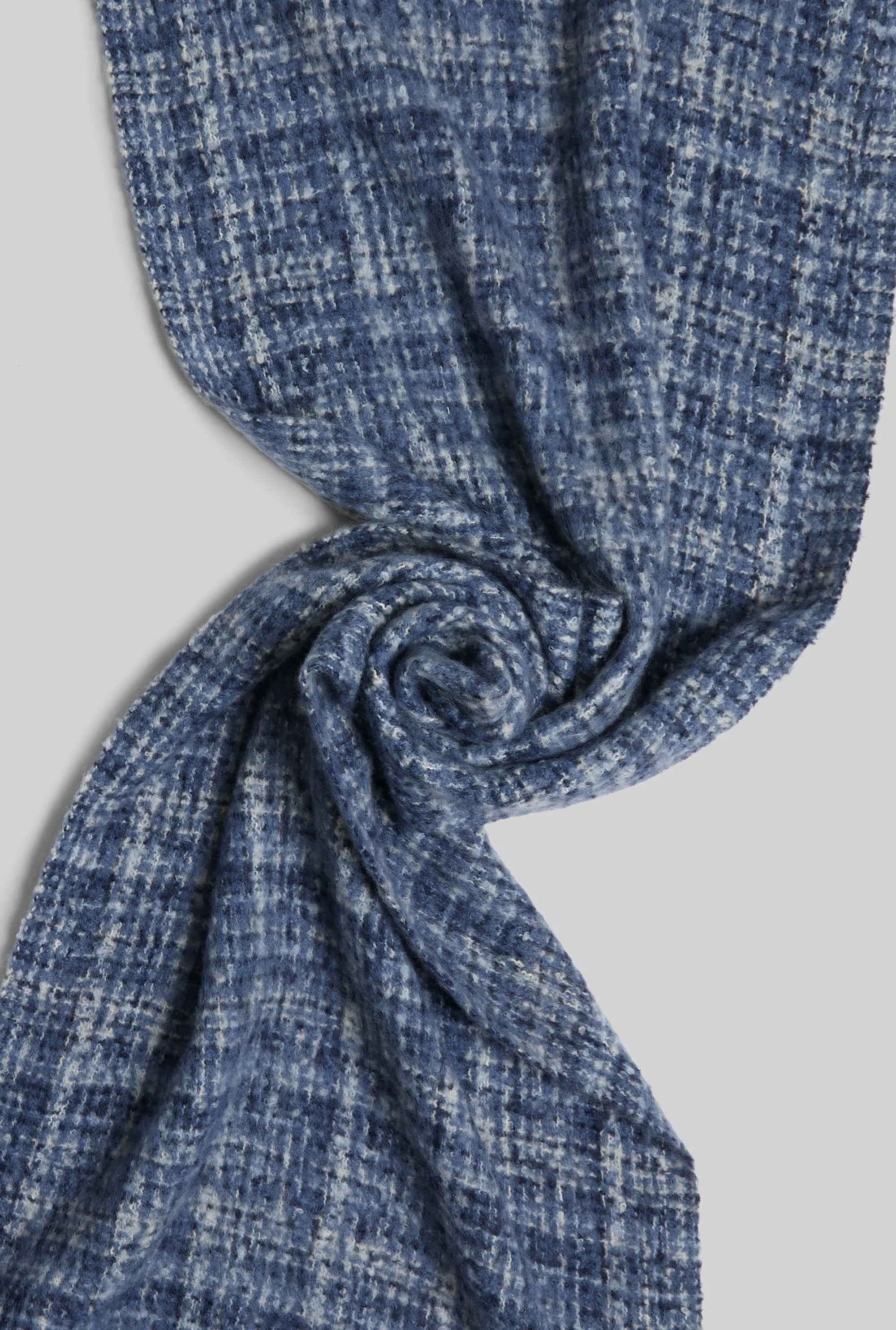 Check Detail Blanket Scarf Blue