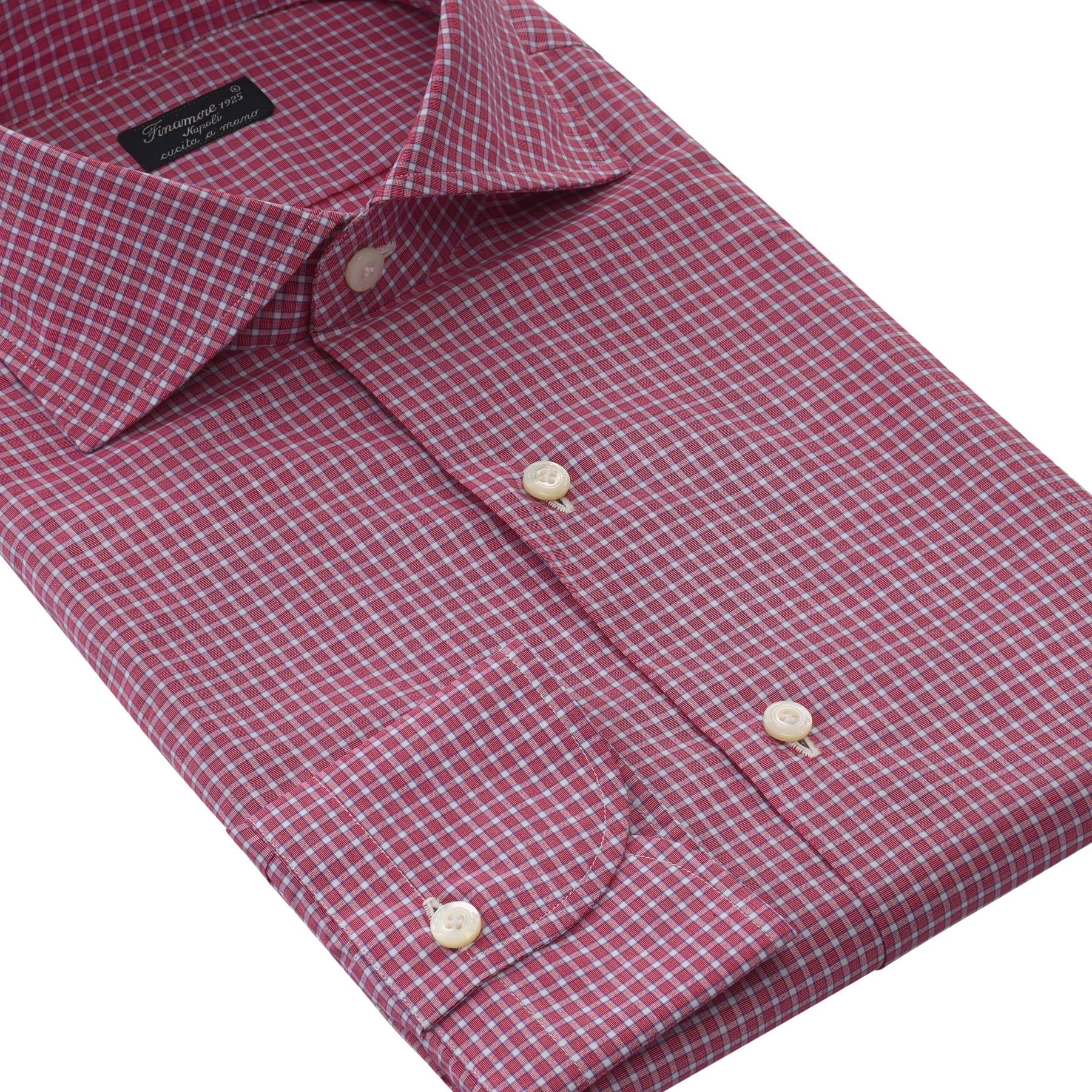 Checked Cotton Shirt in Red