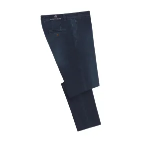 Denim Cotton Trousers in Dark Blue