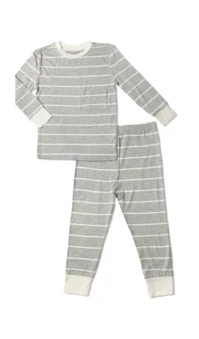 Emerson Baby 2 Piece Pant PJ - Heather Grey Stripe