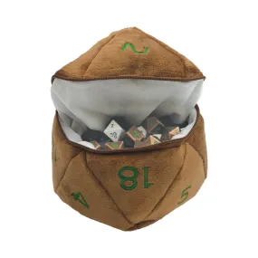 Feywild Copper and Green D20 Plush Dice Bag for Dungeons & Dragons