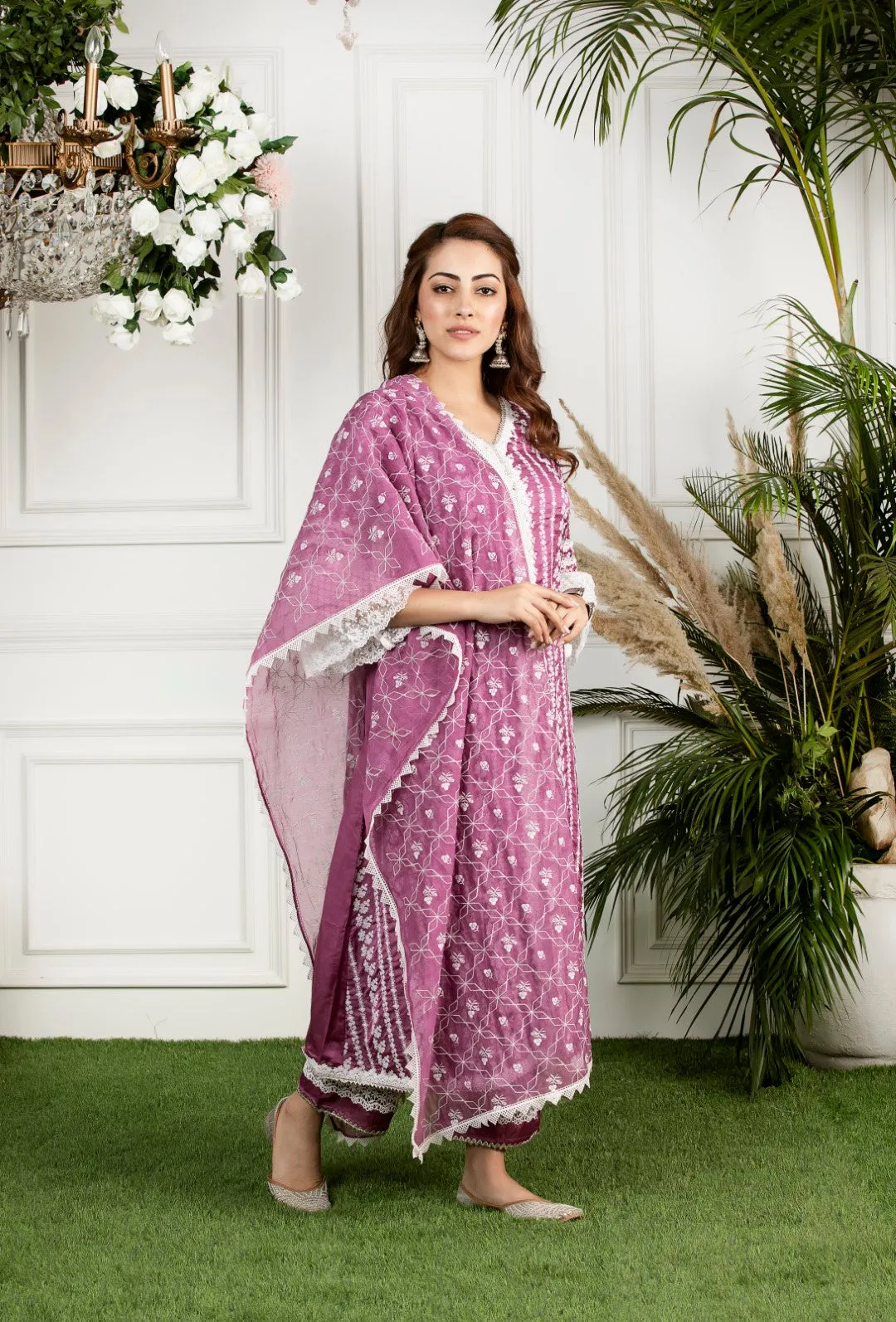 Full Embroidered Chanderi Dupatta