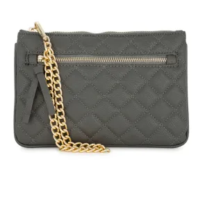 Gray Quilted Wristlet