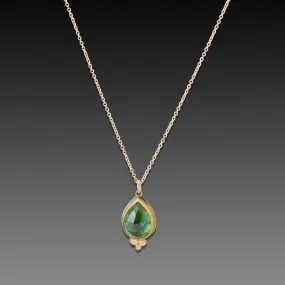 Green Tourmaline Teardrop Necklace