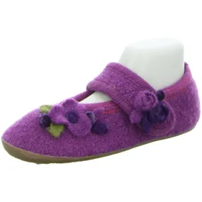 Haflinger Slippers purple male Sandals Clogs Wool felt