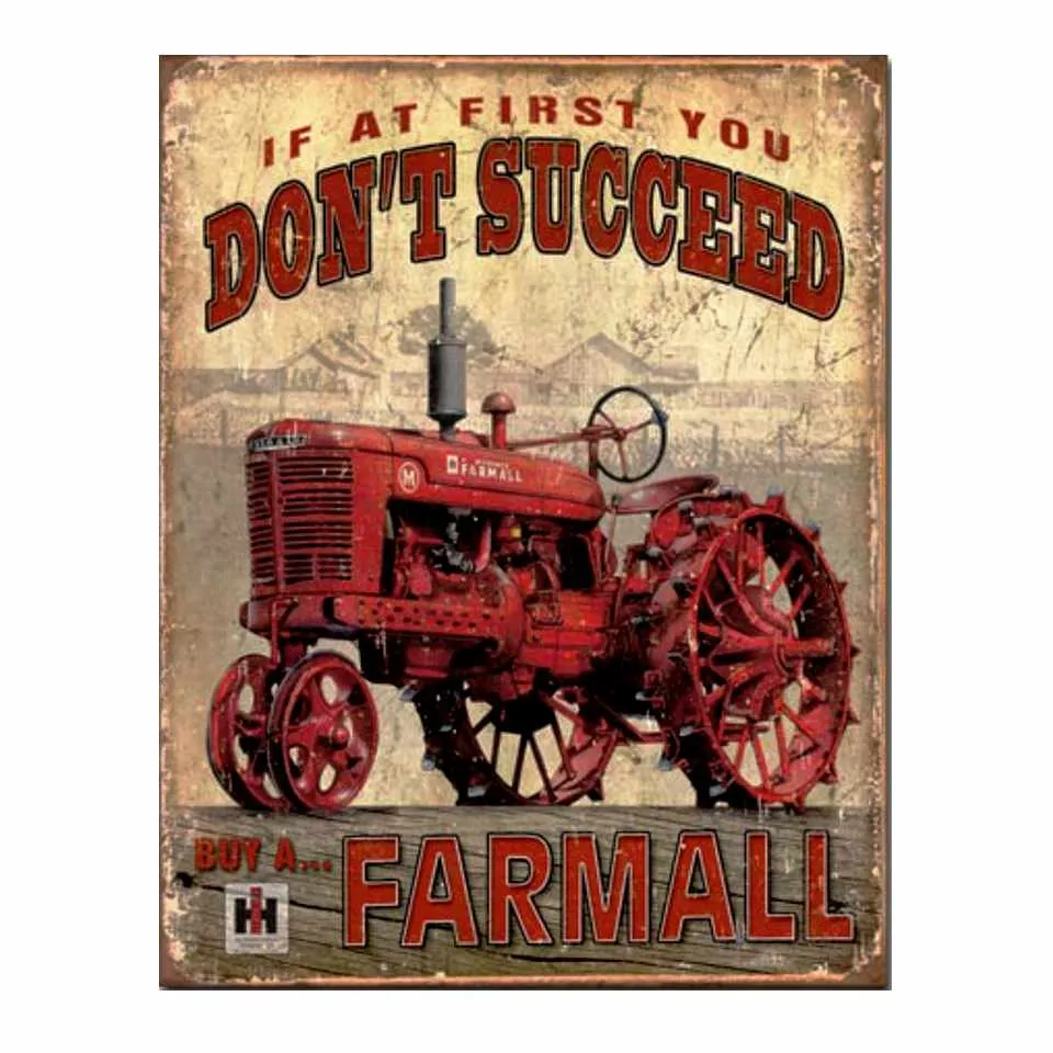 IH FARMALL God Willing Tractor Sign