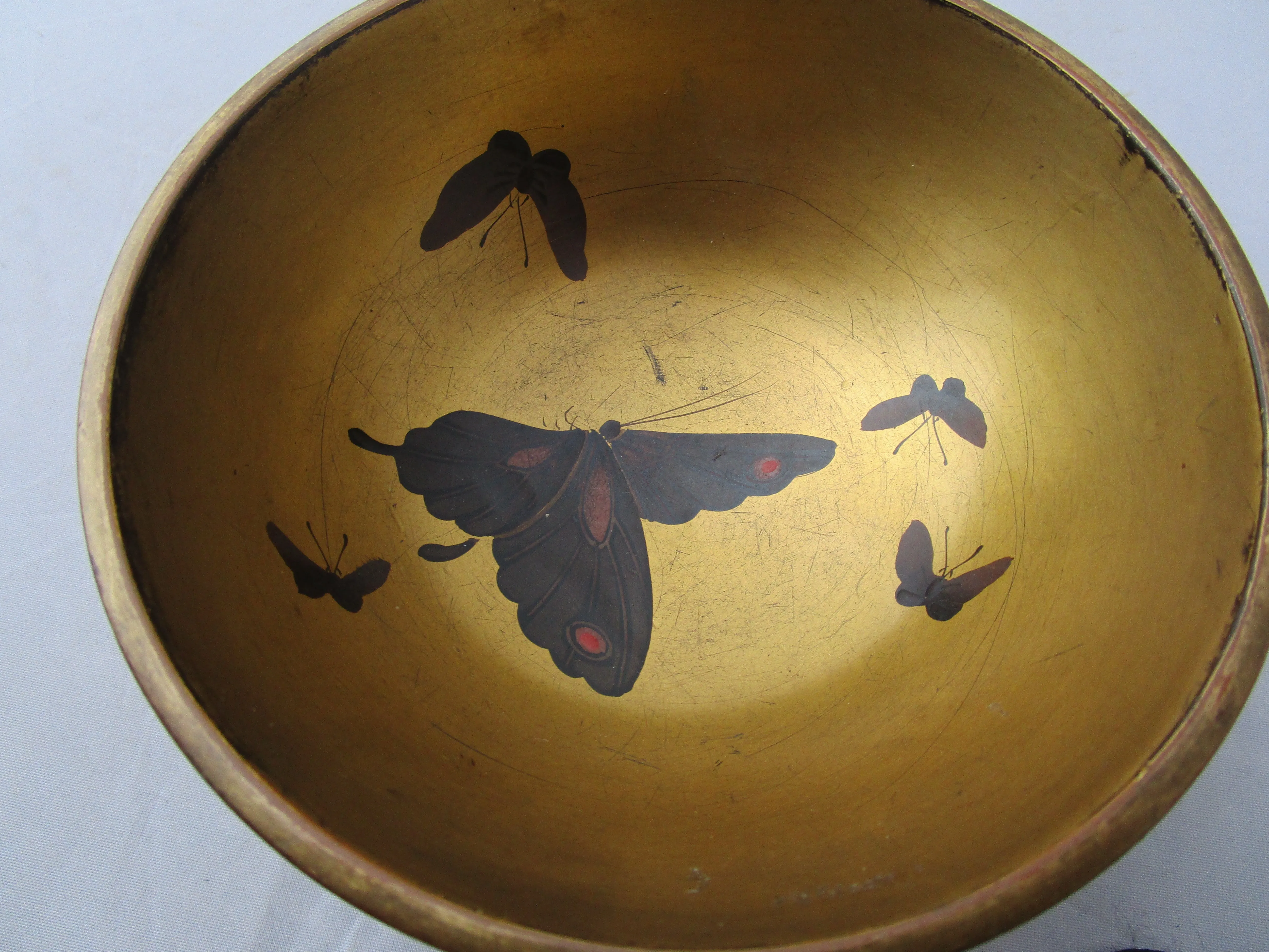 Japanese Urushi Gilt And Lacquered Bowl Antique Edo Period c1860