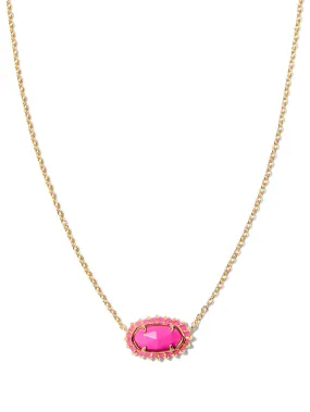 Kendra Scott Elisa Color Burst Short Pendant Necklace - Gold Neon Pink