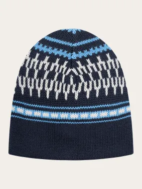 Kids Jacquard knit beanie - Blue stripe