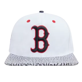 MLB BOSTON RED SOX 2 TONE ELE PRINT UV WOOL UNISEX SNAPBACK HAT (WHITE/GREY)