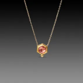 Pink Sapphire Necklace with Diamond