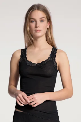 Richesse Lace Tank Top Schwarz