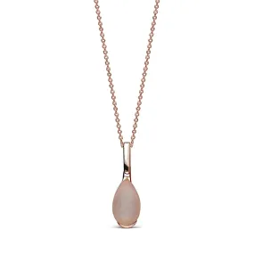 Rose Gold Rose Quartz Teardrop Pendant