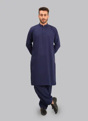 Shalwar Kameez - Kashghar Blue Textured