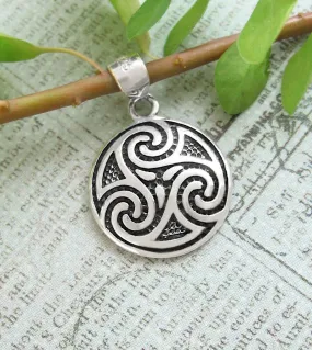 Small Domed Triskele Symbol Pendant