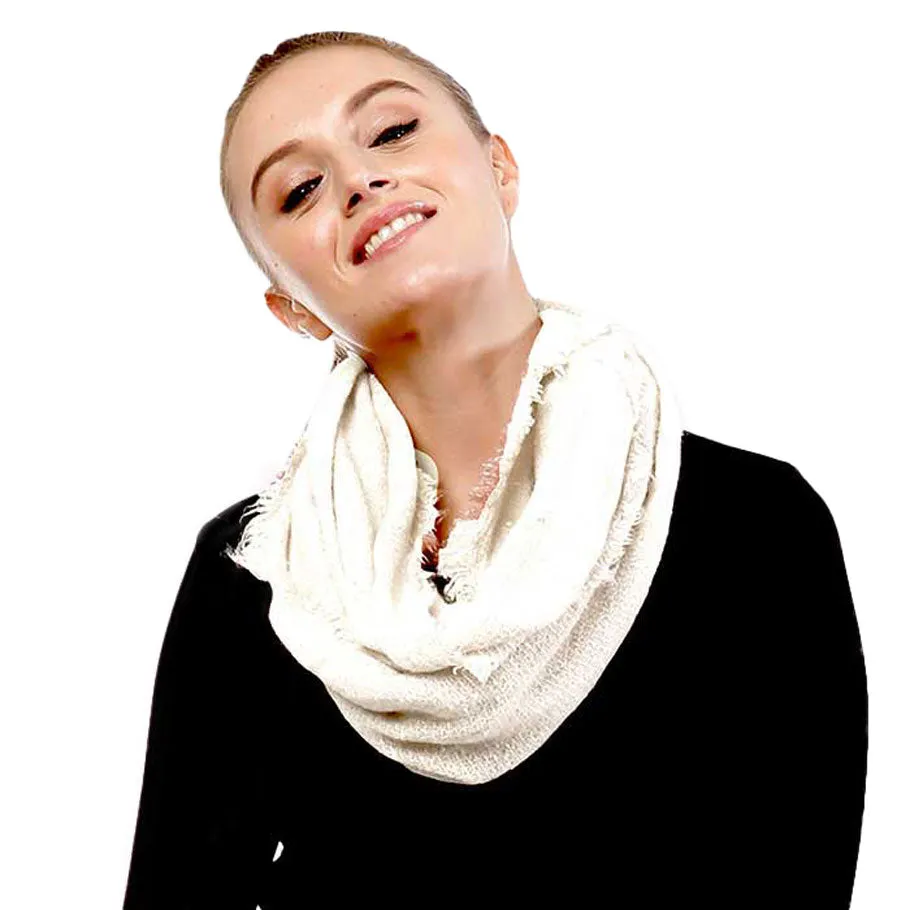 Solid Boucle Infinity Scarf