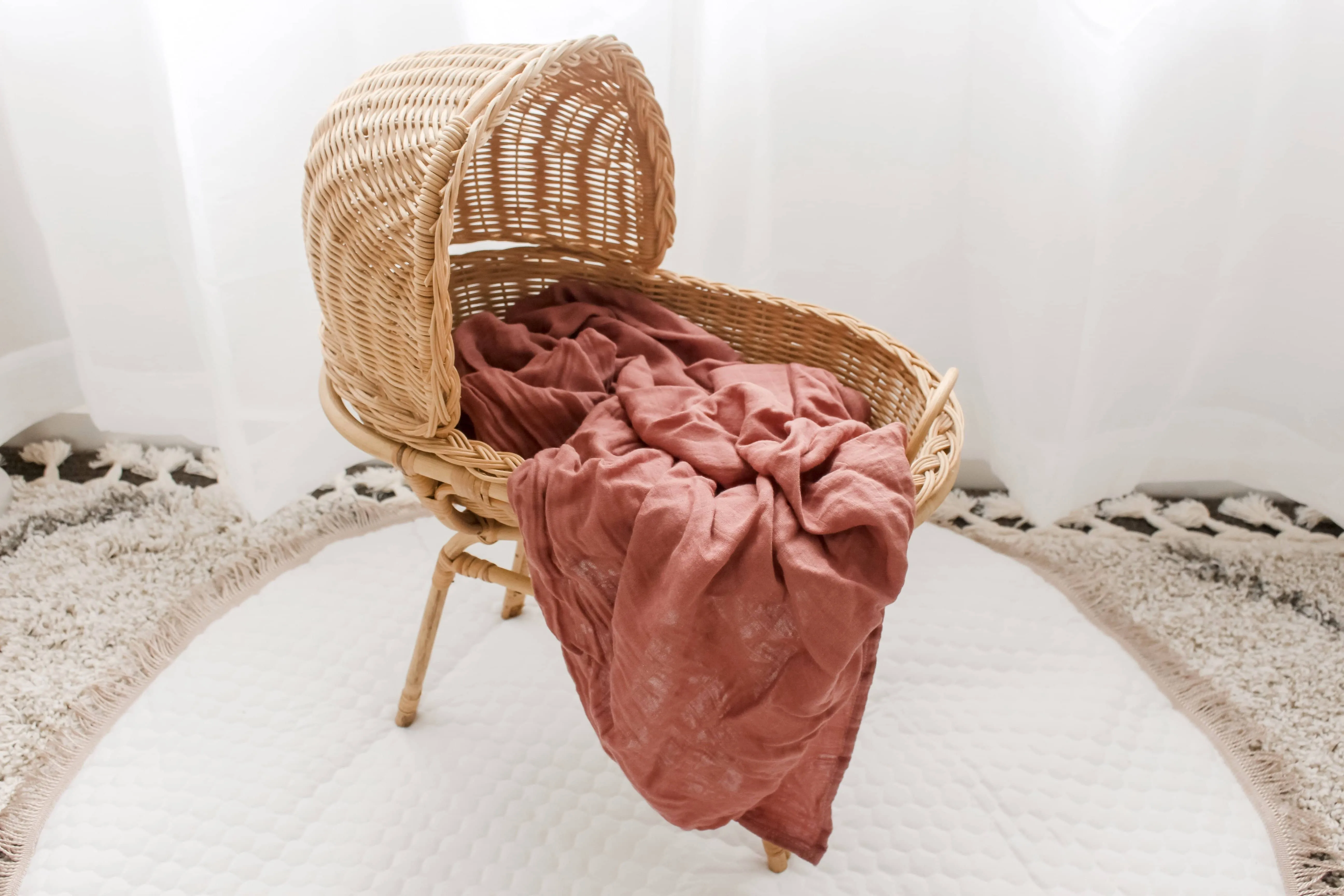 Tansy (Dusty Rose) Bamboo Muslin Wrap