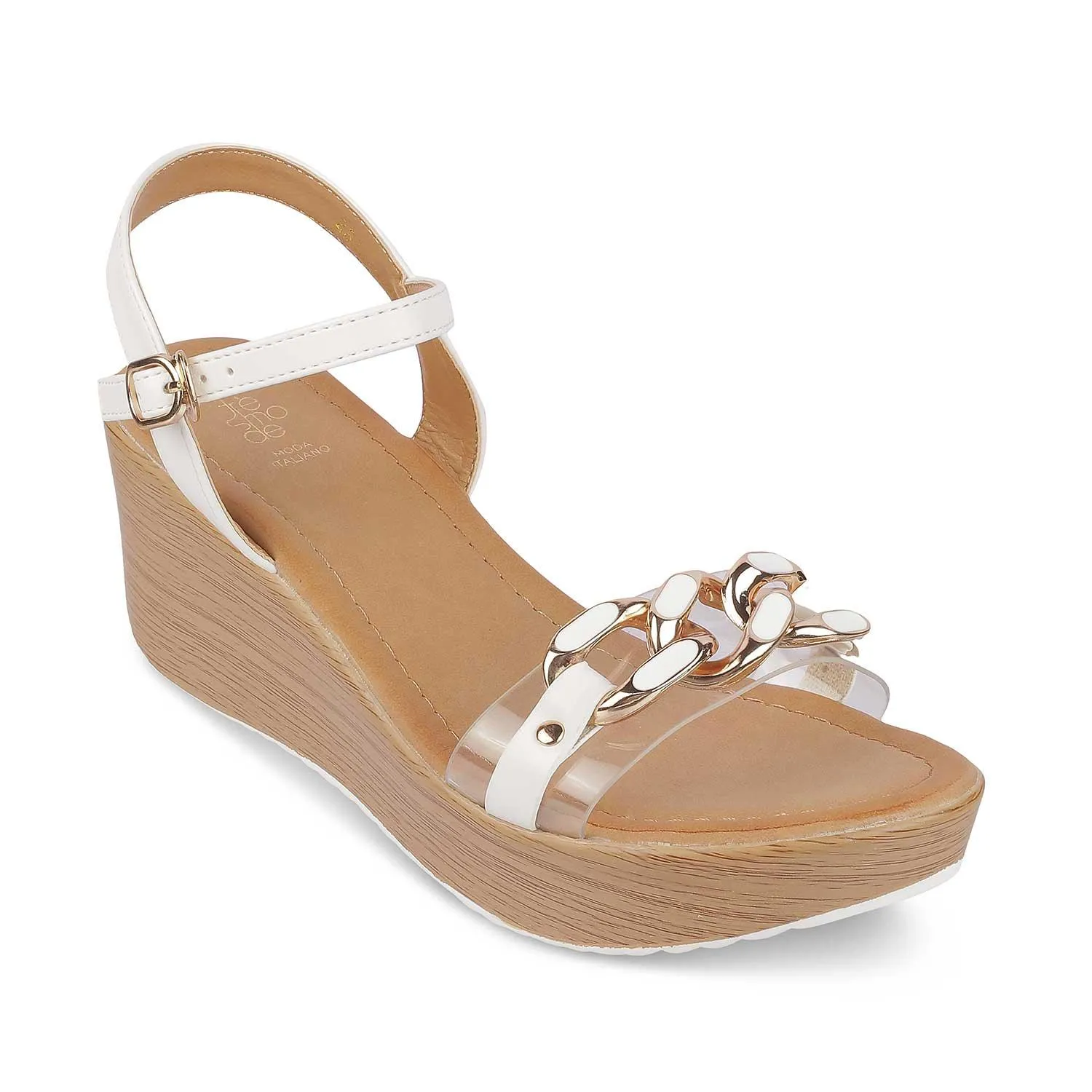 Tresmode Trwedge White Women's Dress Wedge Sandals