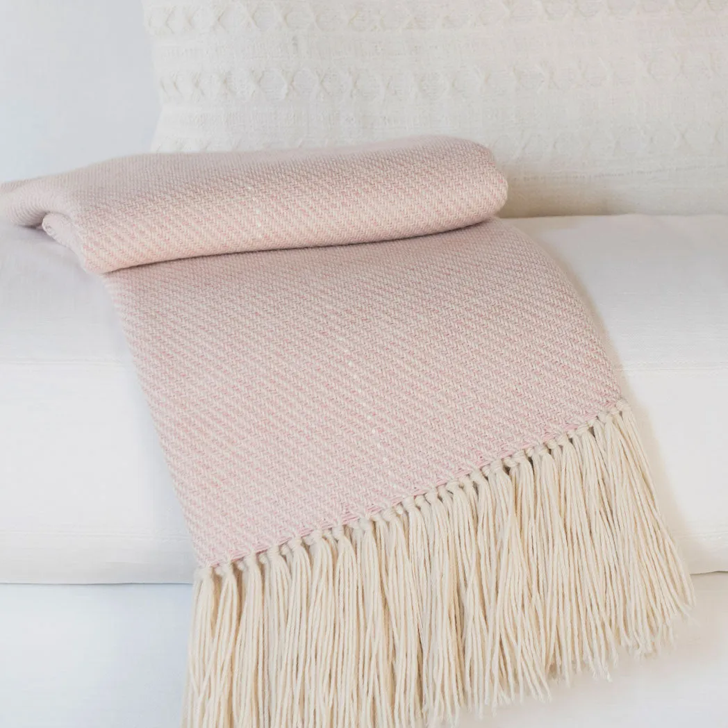 True Pink Handwoven Alpaca Throw