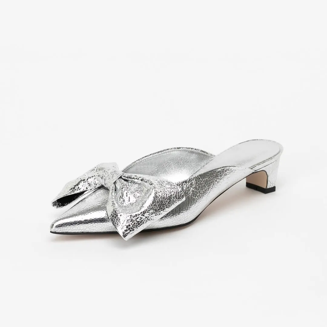 *UK size 2 - ASSIE - silver, 4cm heels