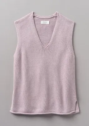 V-Neck Linen Cotton Knitted Tank | Wood Lilac