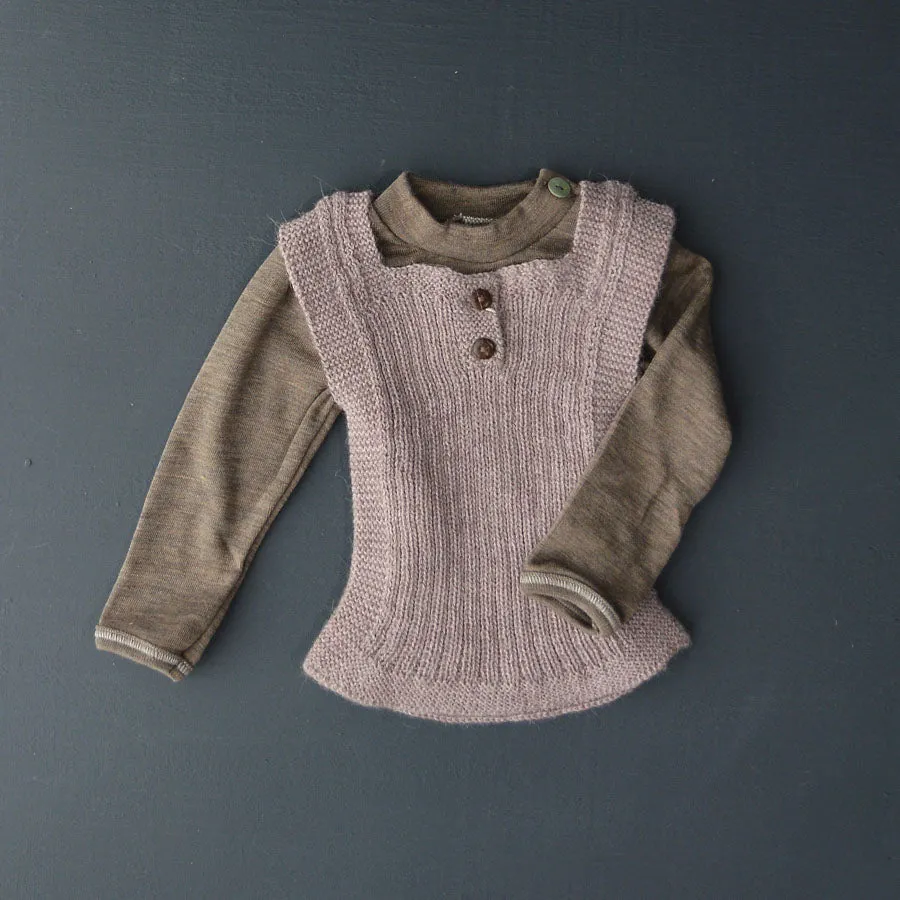 Walnut Wool/Silk Top with shoulder buttons (0-5y)