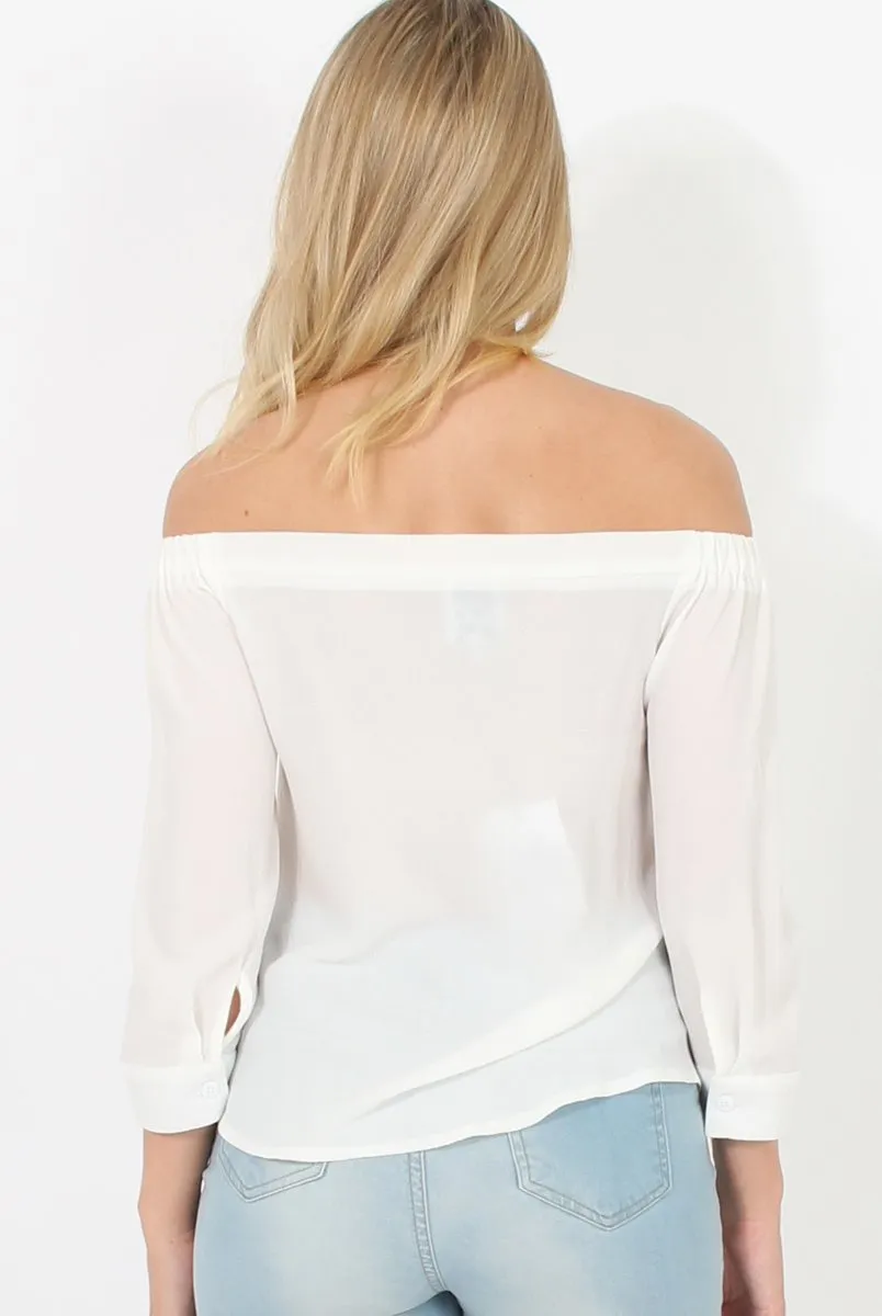 White Bardot Top - Martie