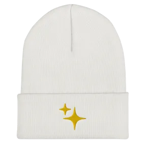 Yellow Sparkle Embroidered Beanie